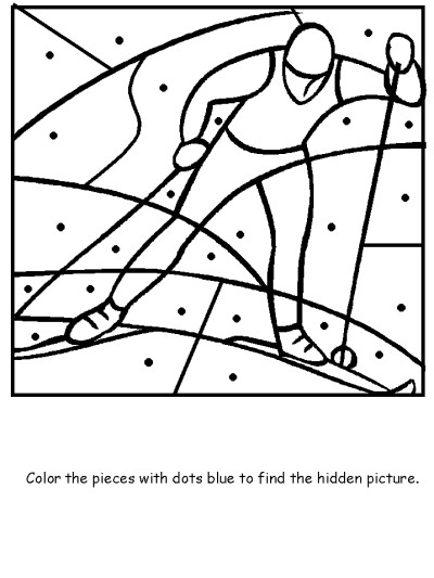 skier dot puzzle coloring page