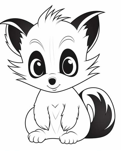 baby skunk coloring page