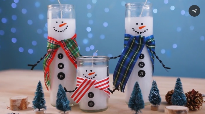 DIY Snowman Candles