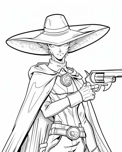 space cowboy coloring page