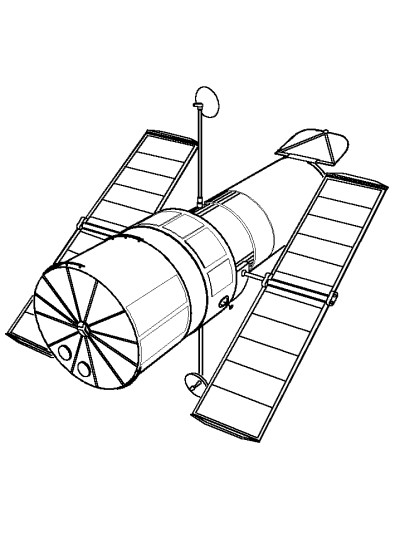 space satellite coloring page