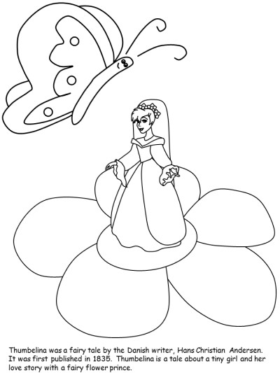 Thumbelina - Hans Christian Andersen Fairy Tales coloring pages