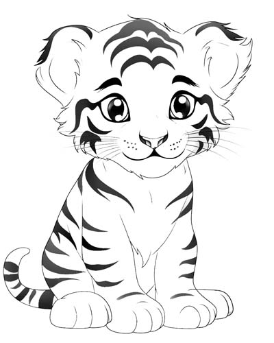 baby tiger coloring page