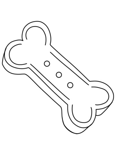 simple coloring page of a dog treat