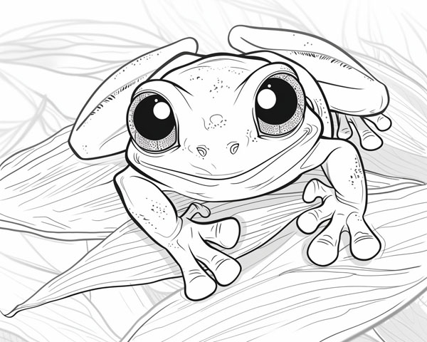 world animal day coloring page of a tree frog