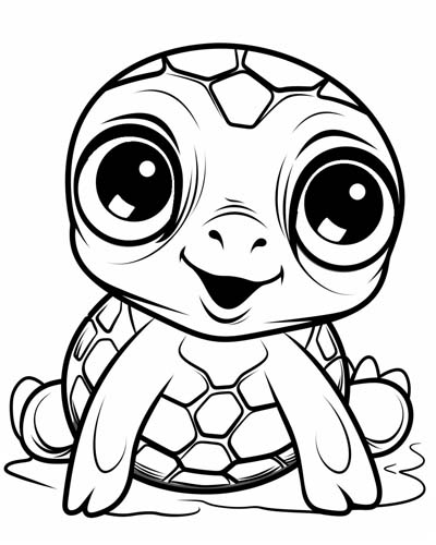 baby turtle coloring page