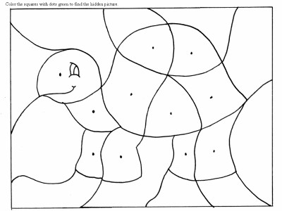 turtle dot puzzle coloring page