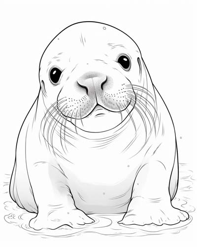 baby walrus coloring page