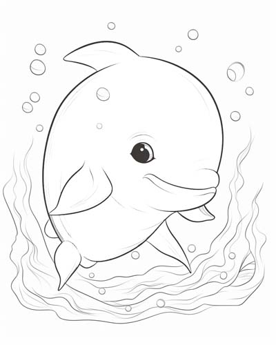 baby whale coloring page