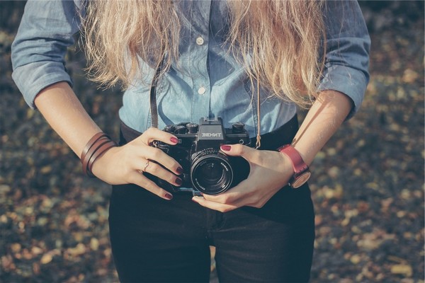 woman taking photo