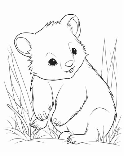 wombat - baby animals coloring page