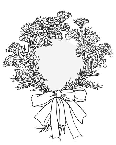 yarrow wreath coloring page