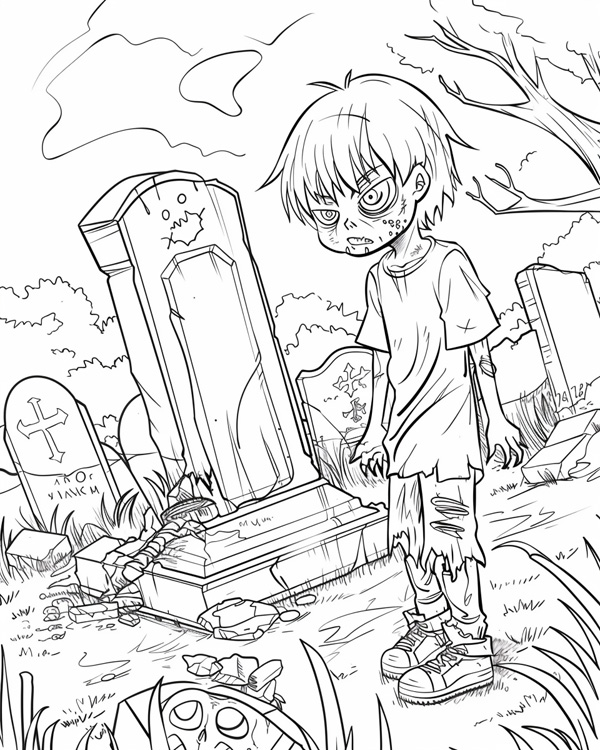 zombie coloring page