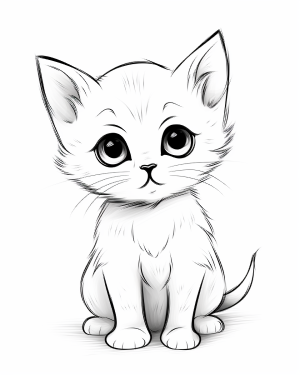 baby kitten coloring page